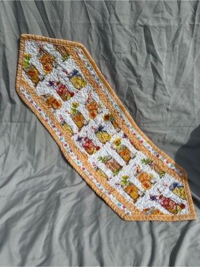 Handmade Yellow Floral Jar Table Runner
